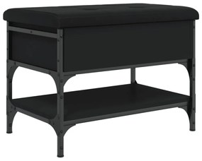 fekete szerelt fa cipőtároló pad 62 x 42 x 45 cm