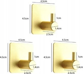 Fürdőszobai Törölközőtartó Ruha Szett Fém Arany 3db