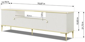 TV ÁLLVÁNY 180CM, KASHMIR SZÍNŰ, ARANY LÁBAKKAL, PETRA 2D1S