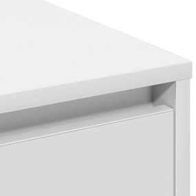 LED éjjeliszekrény Fehér - 71x34.5x75 cm, Mérnökfából készült