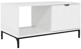 Dohányzóasztal Magasfényű fehér 90 x 49 x 46 cm Faanyag