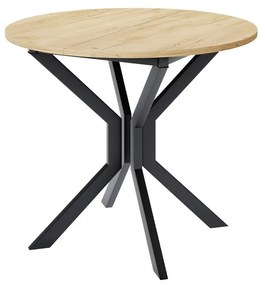 Széthúzható étkezőasztal 90 cm Kertare M 90 (arany craft tölgy + fekete) (2-4 személy részére). 1105352
