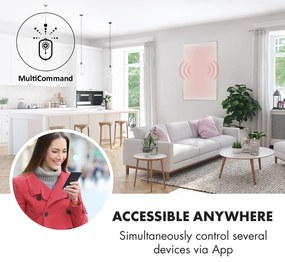 Klarstein Wonderwall 960 Smart, infravörös hősugárzó, 80 x 120 cm, 960 W, heti időzítő, IP24, fehér