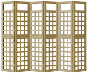 Kültéri Védő Képernyő, 6 Panel, Kezelt Fenyőfa
