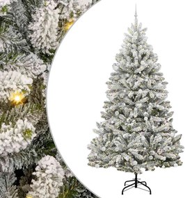 vidaXL Mű karácsonyfa 300 LED-del Zöld és Fehér 270 cm PVC és fém