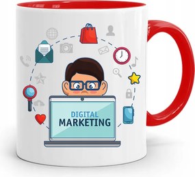 Marketingeseknek Marketing Bögre Piros Ajándék fényképes nyomtatással