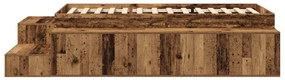 Ágykeret tárolóval fiókkal Régi fa 244 x 127 x 53.5 cm Faanyag