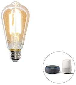 Smart E27 szabályozható Kelvin LED lámpában ST64 goldline 7W 700 lm 1800-4000K