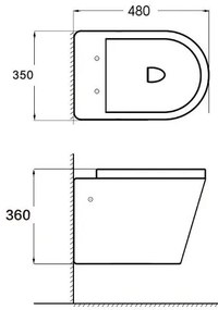 Mexen Rico fali WC Perem nélküli és falra akasztható bidé, fekete matt - 35724885 + 30721085