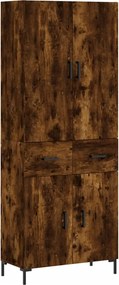 vidaXL füstös tölgy színű szerelt fa magasszekrény 69,5 x 34 x 180 cm
