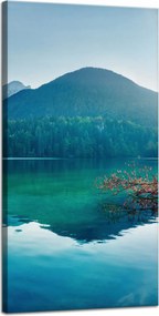 Vászonkép Nap a hegyek felett Tó Víz Nyugalom 40x80 cm