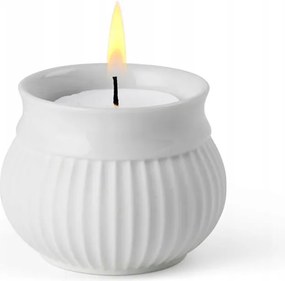 Lyngby Porcelain Curve Gyertyatartó Tealight Fehér