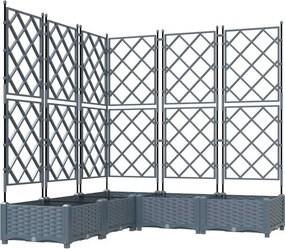 vidaXL Kerti cserép 5 pcs Világosszürke 120 x 120 x 125,5 cm Acél