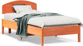 vidaXL viaszbarna tömör fenyőfa ágy matrac nélkül 75 x 190 cm