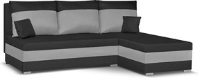 GUSTO Kinyitható sarokkanapé Fekete/világosszürke