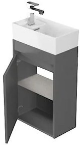 Cersanit - SET B107 Crea szekrény + Crea 40 mosdó, szürke, S801-281