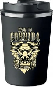 Prémium Termo Bögre fekete férfi nap Bika Mma Harc Élet KT_357