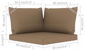 3 db tópszínű szövet raklapkanapé-párna