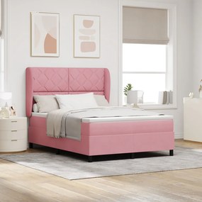 Rózsaszín Párnázott Boxspring Ágy Matrac 140x200 cm