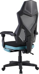 Irodai/gamer szék, fekete/neomint, teherbírás 150 kg, JORIK NEW