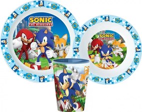 Sonic a sündisznó micro étkészlet szett pohárral