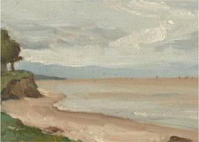 Kép - Jean-Baptiste-Camille Corot, Beach Near Etretat, reprodukciók (70x50 cm)
