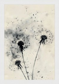 Poszter Keret Fa Grafika Természet Növényzet Virágok Pitypang 40x60