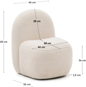 Fehér buklé gyerek fotel Bucky – Kave Home