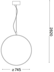 Ideal Lux - LED Csillár zsinóron CIRCUS LED/36W/230V átm. 74,5 cm CRI 90 fekete