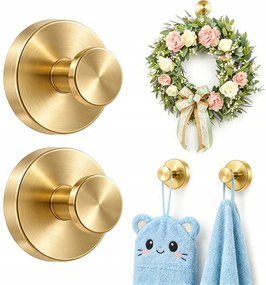 Fali törölközőtartó tapadókorongos fürdőszobai fúrás nélkül 2db