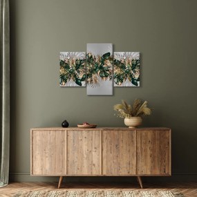 Kép - Gold-green, trópusi levelek (90x60 cm)