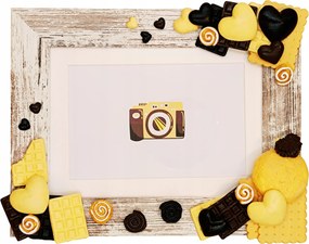 Képkeret Dekoratív dekoratív keret Csokoládék és kekszek