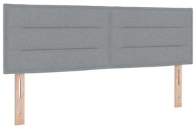 vidaXL Box Spring Ágy Matraccal &amp; LED Világosszürke 140x190 cm Szövet