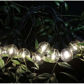 LED napelemes lánc 10xLED/0,5W/4,5V 12 m 3000K IP44 + távirányító