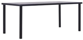 Fekete és betonszürke MDF étkezőasztal 200 x 100 x 75 cm