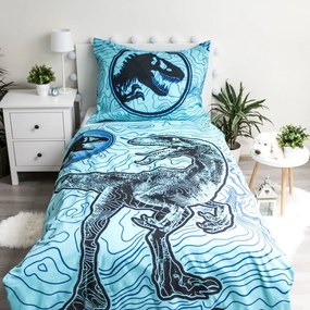 Pamut gyerek egyszemélyes ágyneműhuzat, világító hatással 140x200 cm Jurrastic World - Jerry Fabrics