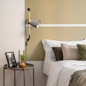 RENDL CHOUPETTE nástěnná posuvná černošedá textil/dřevo 230V LED E27 11W