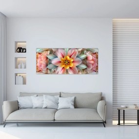 Kép - Kaleidoszkópos virág (120x50 cm)