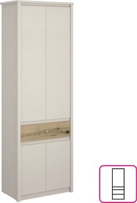 Szekrény, kasmír/evoke tölgy, KAROS 4D1S/70