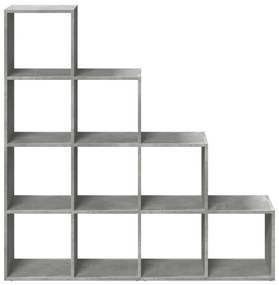 4 szintes betonszürke szerelt fa könyvespolc 131,5x29x131,5 cm