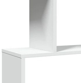 3 szintes fehér szerelt fa elválasztó könyvespolc 70x24x97 cm