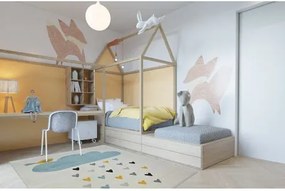 Pastel szőnyeg  18409/062 - Felhő Szívek Madár krém türkiz