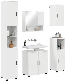 Fürdőszoba bútor szett 5 pcs Magasfényű fehér 61 x 35 x 64 cm