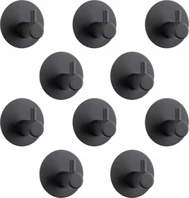 10 x Fürdőszobai fali akasztó öntapadós fém törölközőtartó