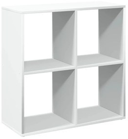 fehér szerelt fa térelválasztó könyvespolc 69,5x29x69,5 cm
