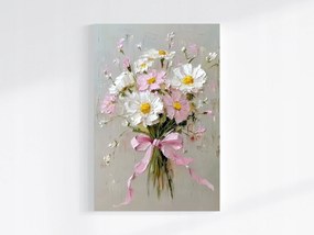 Vászonkép Canvas Olaj Impasto Mezei Virágok Margaréta Csokor 80x120