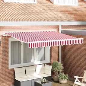 Kézi Behúzható Napernyő Piros és Fehér 350x200 cm