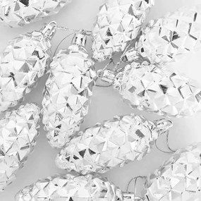 Karácsonyi tobozlabda 40 pcs Ezüst