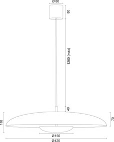 Argon 8870 - LED kábelcsillár BOLTON LED/12,5W/230V 3000K terrakotta színű