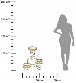 Virágállvány 64x60 cm arany színben